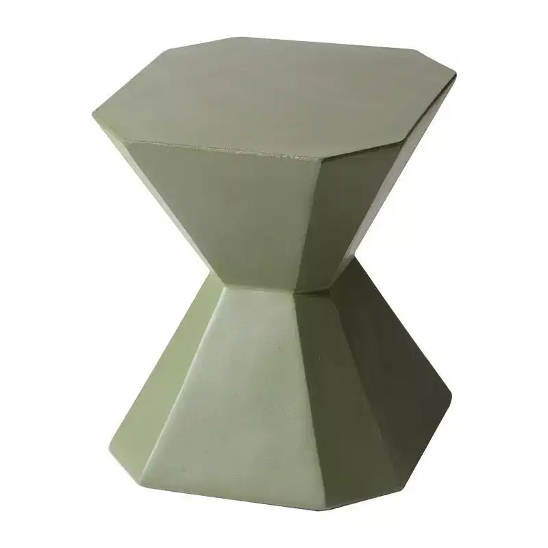Table d'appoint géométrique moderne LeisureMod Azure - Table d'appoint ou de chevet en pierre composite