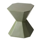 Table d'appoint géométrique moderne LeisureMod Azure - Table d'appoint ou de chevet en pierre composite
