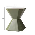 Table d'appoint géométrique moderne LeisureMod Azure - Table d'appoint ou de chevet en pierre composite
