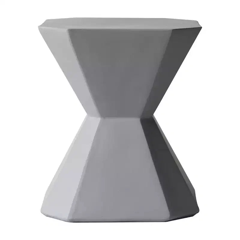Table d'appoint géométrique moderne LeisureMod Azure - Table d'appoint ou de chevet en pierre composite