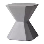 Table d'appoint géométrique moderne LeisureMod Azure - Table d'appoint ou de chevet en pierre composite