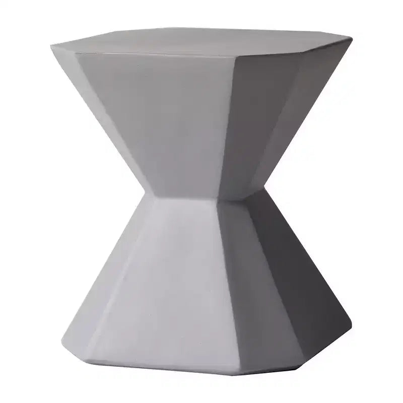 Table d'appoint géométrique moderne LeisureMod Azure - Table d'appoint ou de chevet en pierre composite