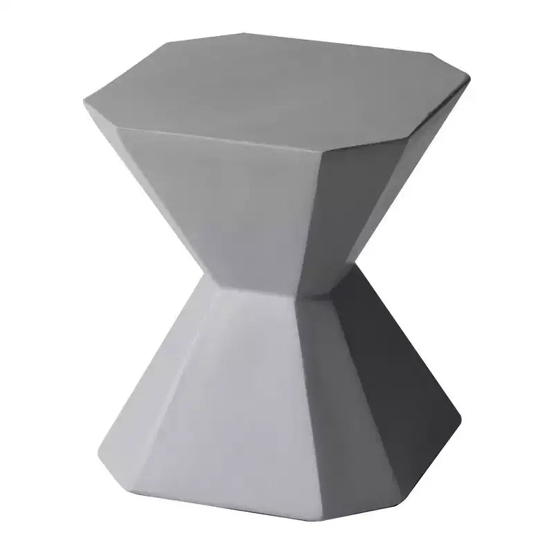 Table d'appoint géométrique moderne LeisureMod Azure - Table d'appoint ou de chevet en pierre composite