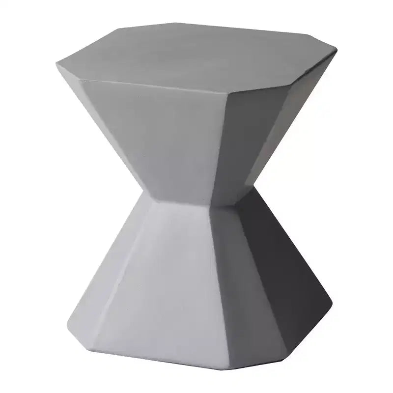 LeisureMod Azure Modern Geometric Side Table - Fiberstone Accent Table or Nightstand