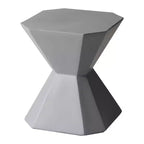LeisureMod Azure Modern Geometric Side Table - Fiberstone Accent Table or Nightstand