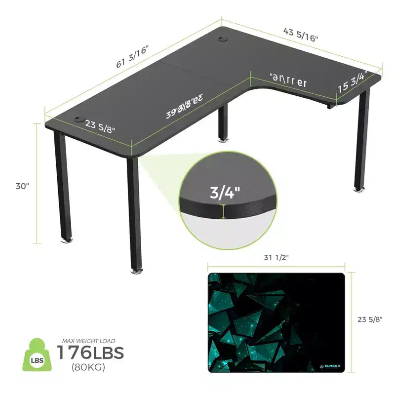 Bureau d'angle EUREKA ERGONOMIC 60x23