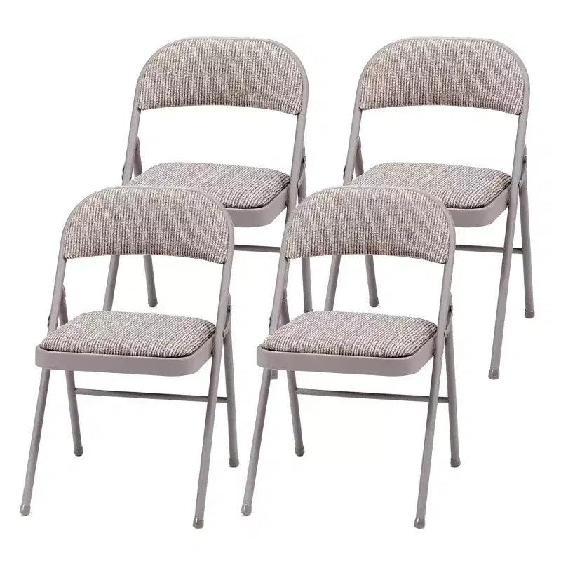 MECO Sudden Comfort Chaise Pliante Rembourrée en Métal et Tissu, Portable, pour la Maison, l'Extérieur et le Bureau, avec Dossier Contourné, Gris (Lot de 12)