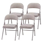 MECO Sudden Comfort Chaise Pliante Rembourrée en Métal et Tissu, Portable, pour la Maison, l'Extérieur et le Bureau, avec Dossier Contourné, Gris (Lot de 12)