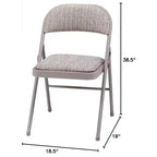 MECO Sudden Comfort Chaise Pliante Rembourrée en Métal et Tissu, Portable, pour la Maison, l'Extérieur et le Bureau, avec Dossier Contourné, Gris (Lot de 12)