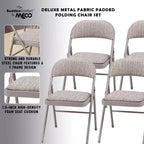 MECO Sudden Comfort Chaise Pliante Rembourrée en Métal et Tissu, Portable, pour la Maison, l'Extérieur et le Bureau, avec Dossier Contourné, Gris (Lot de 12)