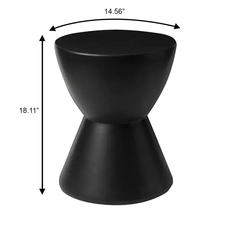 Table d'appoint LeisureMod Loft Hourglass Fiberstone - Table d'appoint moderne pour l'intérieur et l'extérieur