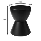 Table d'appoint LeisureMod Loft Hourglass Fiberstone - Table d'appoint moderne pour l'intérieur et l'extérieur