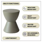 Table d'appoint LeisureMod Loft Hourglass Fiberstone - Table d'appoint moderne pour l'intérieur et l'extérieur