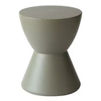 Table d'appoint LeisureMod Loft Hourglass Fiberstone - Table d'appoint moderne pour l'intérieur et l'extérieur