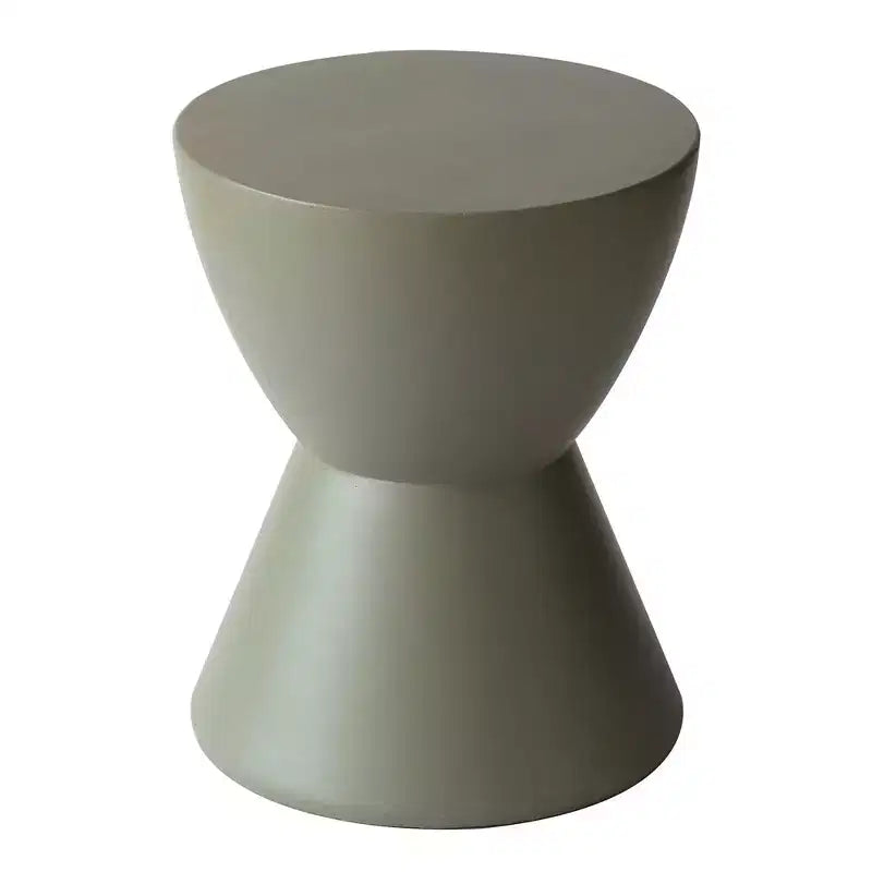 Table d'appoint LeisureMod Loft Hourglass Fiberstone - Table d'appoint moderne pour l'intérieur et l'extérieur