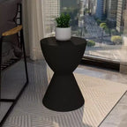 Table d'appoint LeisureMod Loft Hourglass Fiberstone - Table d'appoint moderne pour l'intérieur et l'extérieur