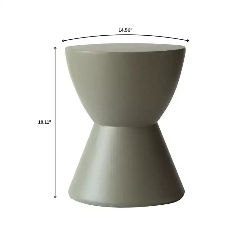 Table d'appoint LeisureMod Loft Hourglass Fiberstone - Table d'appoint moderne pour l'intérieur et l'extérieur