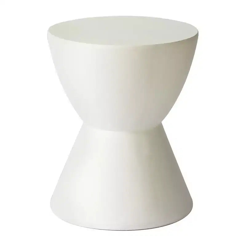 Table d'appoint LeisureMod Loft Hourglass Fiberstone - Table d'appoint moderne pour l'intérieur et l'extérieur