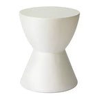 Table d'appoint LeisureMod Loft Hourglass Fiberstone - Table d'appoint moderne pour l'intérieur et l'extérieur