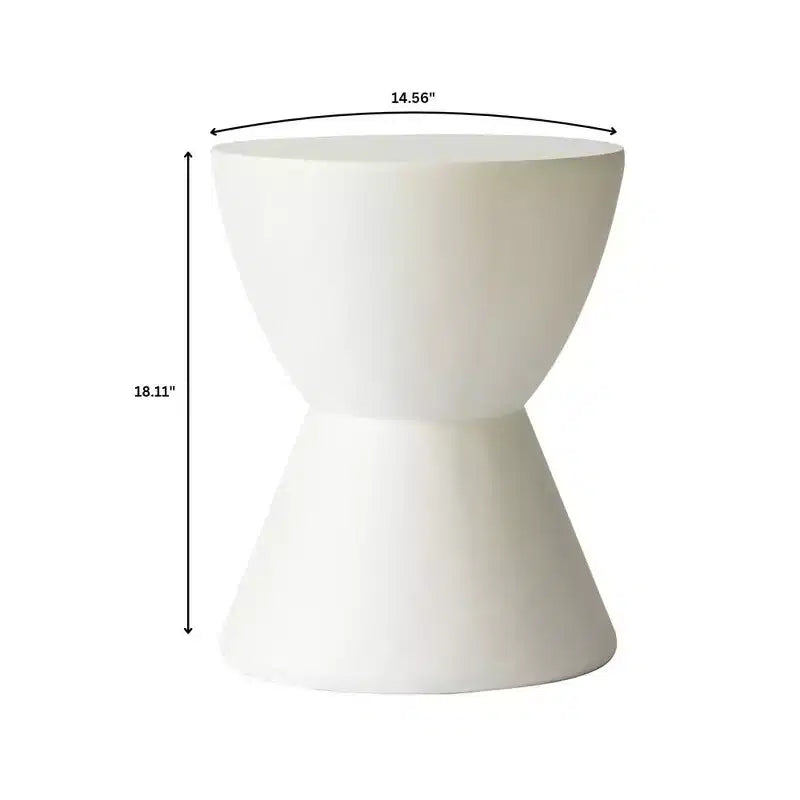 Table d'appoint LeisureMod Loft Hourglass Fiberstone - Table d'appoint moderne pour l'intérieur et l'extérieur