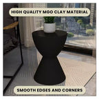 Table d'appoint LeisureMod Loft Hourglass Fiberstone - Table d'appoint moderne pour l'intérieur et l'extérieur