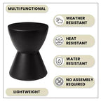 Table d'appoint LeisureMod Loft Hourglass Fiberstone - Table d'appoint moderne pour l'intérieur et l'extérieur
