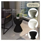 Table d'appoint LeisureMod Loft Hourglass Fiberstone - Table d'appoint moderne pour l'intérieur et l'extérieur