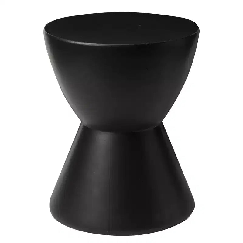 Table d'appoint LeisureMod Loft Hourglass Fiberstone - Table d'appoint moderne pour l'intérieur et l'extérieur