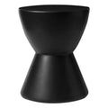 LeisureMod Loft Hourglass Fiberstone Side Table - Modern Indoor/Outdoor Accent Table