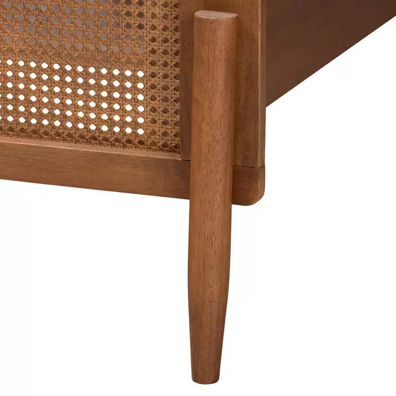 Lit plateforme en bois fini noyer cendré moderne du milieu du siècle Baxton Studio Gardwin