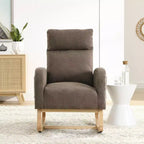 Fauteuil à bascule moderne pour chambre d'enfant, fauteuil à bascule rembourré avec poche latérale, fauteuil d'appoint en tissu Teddy, fauteuil de lecture confortable pour salon et chambre à coucher