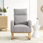 Fauteuil à bascule moderne pour chambre d'enfant, fauteuil à bascule rembourré avec poche latérale, fauteuil d'appoint en tissu Teddy, fauteuil de lecture confortable pour salon et chambre à coucher