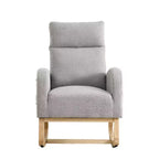 Fauteuil à bascule moderne pour chambre d'enfant, fauteuil à bascule rembourré avec poche latérale, fauteuil d'appoint en tissu Teddy, fauteuil de lecture confortable pour salon et chambre à coucher