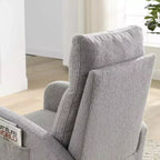 Fauteuil à bascule moderne pour chambre d'enfant, fauteuil à bascule rembourré avec poche latérale, fauteuil d'appoint en tissu Teddy, fauteuil de lecture confortable pour salon et chambre à coucher