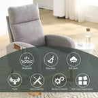 Fauteuil à bascule moderne pour chambre d'enfant, fauteuil à bascule rembourré avec poche latérale, fauteuil d'appoint en tissu Teddy, fauteuil de lecture confortable pour salon et chambre à coucher