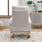Fauteuil à bascule moderne pour chambre d'enfant, fauteuil à bascule rembourré avec poche latérale, fauteuil d'appoint en tissu Teddy, fauteuil de lecture confortable pour salon et chambre à coucher