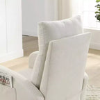 Fauteuil à bascule moderne pour chambre d'enfant, fauteuil à bascule rembourré avec poche latérale, fauteuil d'appoint en tissu Teddy, fauteuil de lecture confortable pour salon et chambre à coucher