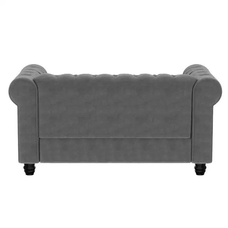 Canapé 2 places de 152 cm en velours gris pour ensemble de meubles de salon - Morden Fort