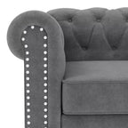 Canapé 2 places de 152 cm en velours gris pour ensemble de meubles de salon - Morden Fort