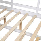 Lit cabane en bois, taille double/pleine, avec lit gigogne et étagère de rangement pour enfants, 4Q - ModernLuxe