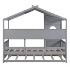 Lit cabane en bois, taille double/pleine, avec lit gigogne et étagère de rangement pour enfants, 4Q - ModernLuxe