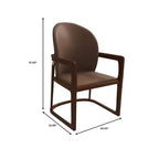 Chaise de salle à manger moderne LeisureMod Svelta Series avec cadre en bois massif et revêtement en cuir, assise confortable pour salles à manger