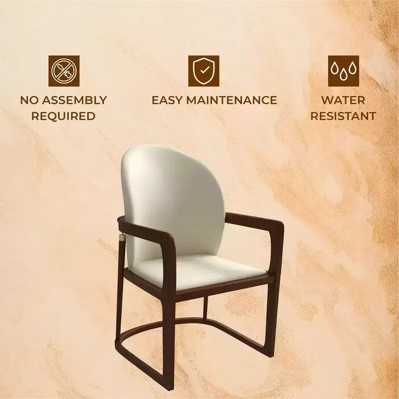 Chaise de salle à manger moderne LeisureMod Svelta Series avec cadre en bois massif et revêtement en cuir, assise confortable pour salles à manger