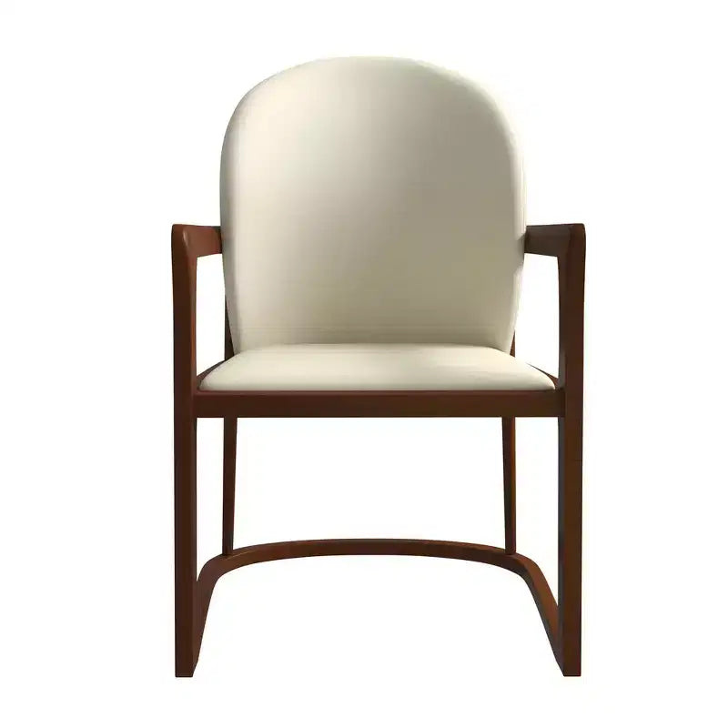 Chaise de salle à manger moderne LeisureMod Svelta Series avec cadre en bois massif et revêtement en cuir, assise confortable pour salles à manger