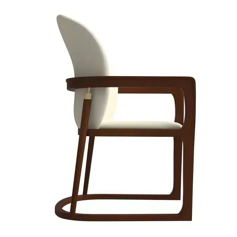 Chaise de salle à manger moderne LeisureMod Svelta Series avec cadre en bois massif et revêtement en cuir, assise confortable pour salles à manger