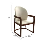 Chaise de salle à manger moderne LeisureMod Svelta Series avec cadre en bois massif et revêtement en cuir, assise confortable pour salles à manger