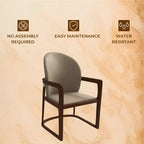 Chaise de salle à manger moderne LeisureMod Svelta Series avec cadre en bois massif et revêtement en cuir, assise confortable pour salles à manger