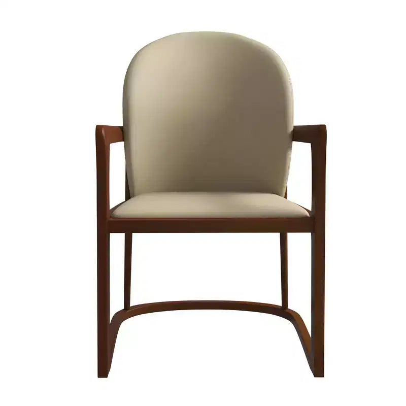 Chaise de salle à manger moderne LeisureMod Svelta Series avec cadre en bois massif et revêtement en cuir, assise confortable pour salles à manger