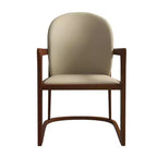 Chaise de salle à manger moderne LeisureMod Svelta Series avec cadre en bois massif et revêtement en cuir, assise confortable pour salles à manger