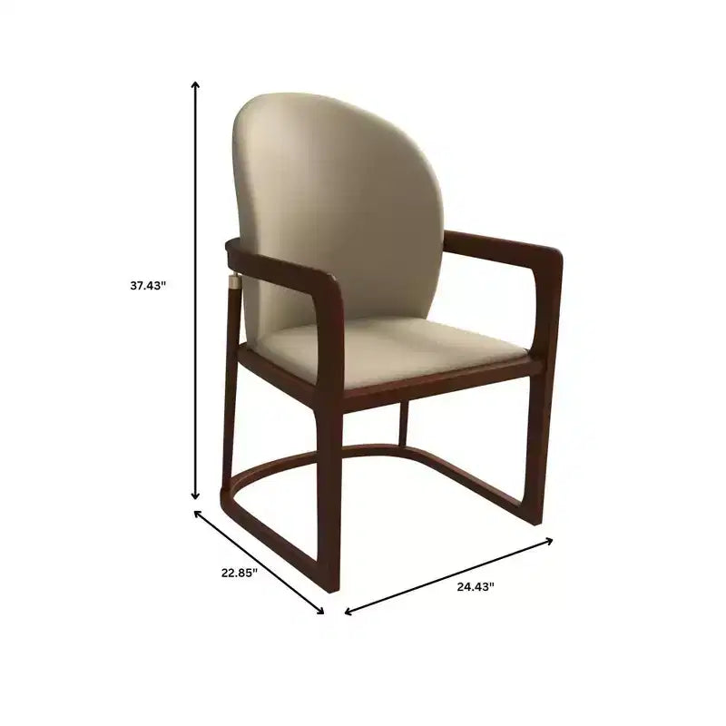 Chaise de salle à manger moderne LeisureMod Svelta Series avec cadre en bois massif et revêtement en cuir, assise confortable pour salles à manger